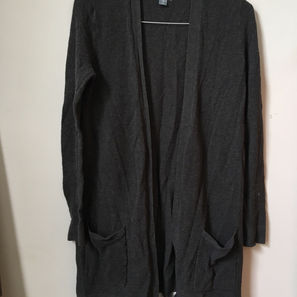 Grey Long Tasseled Cardigan